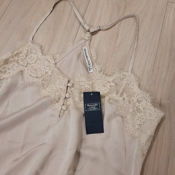 NWT ABERCROMBIE & FITCH | Lace Satin Sleeveless Bodysuit | Sz. S - Picture 5 of 10